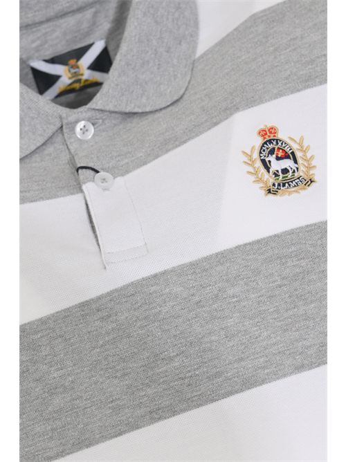Polo Cordero in misto cotone a righe Bianco Grigio JOHNNY LAMBS | CORDERO001